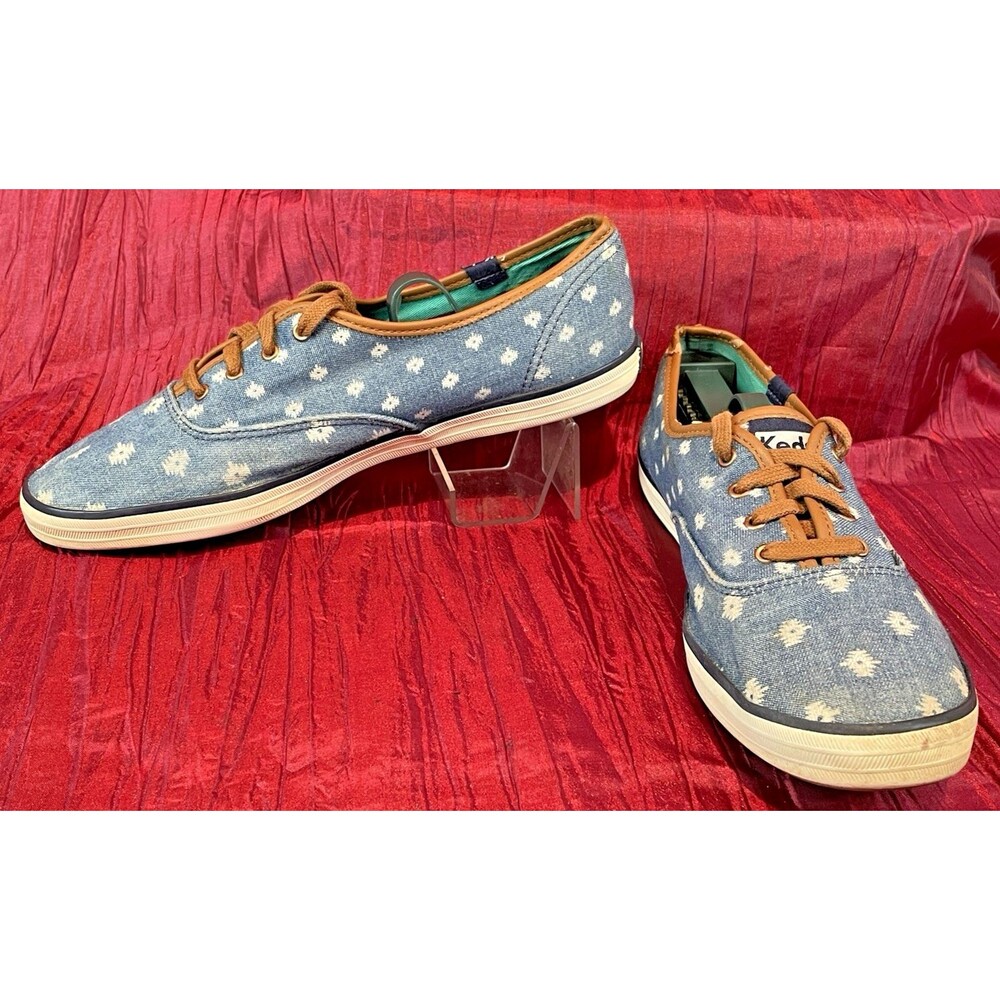 Womens Keds Champion Indigo Blue Ikat Canvas Lace Up Casual Sneakers Shoes sz 10